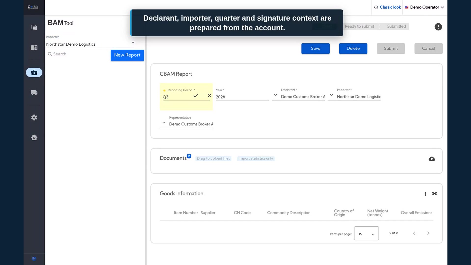 Gothia product demonstration using fictional data