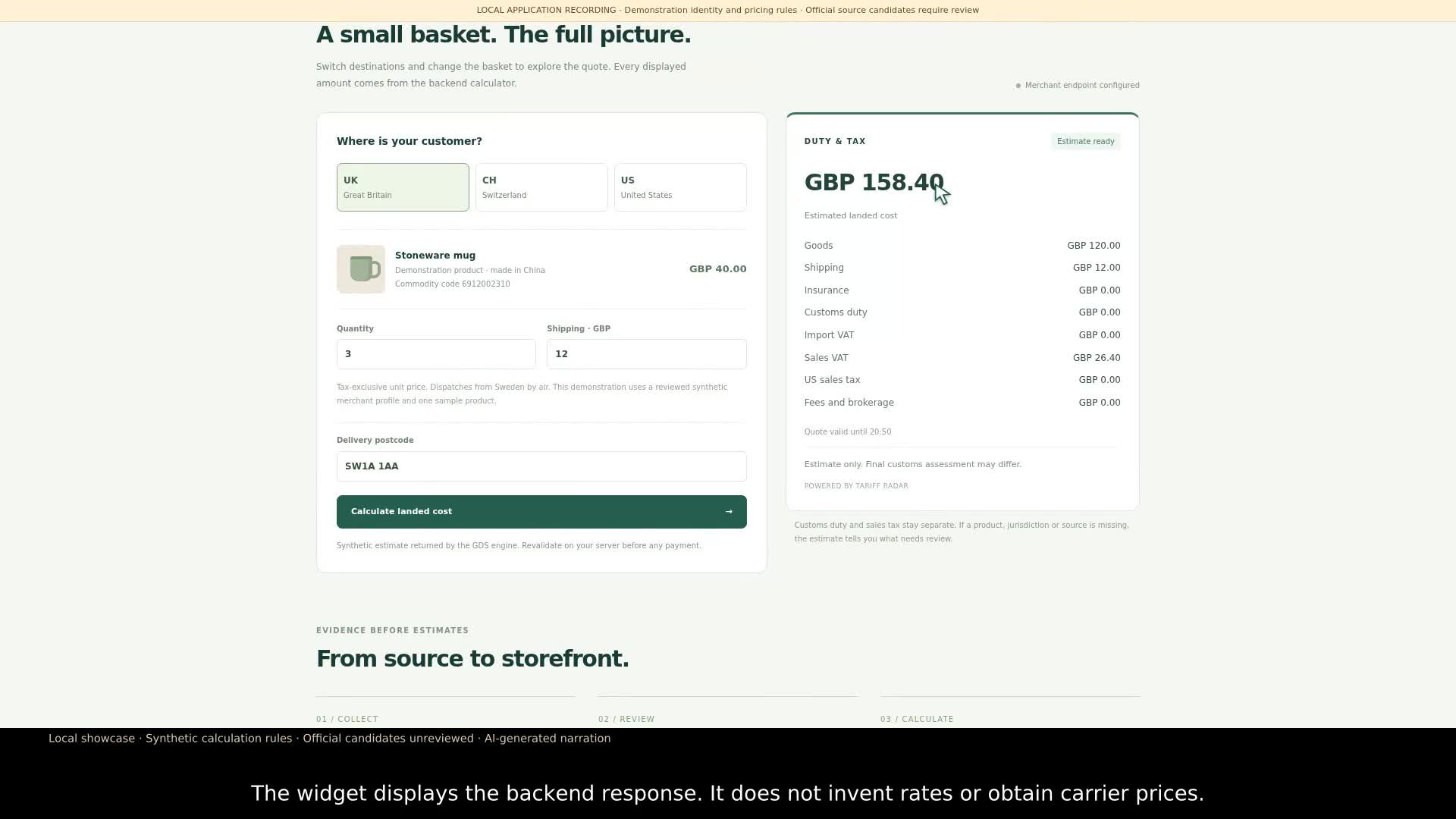 Gothia product demonstration using fictional data